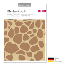 Brillenputztuch mit Giraffenmuster braun