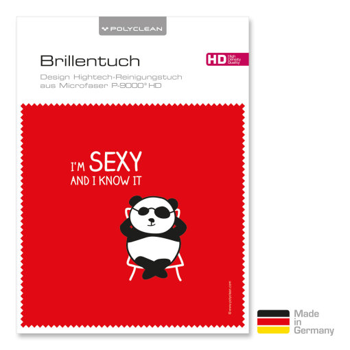 Brillenputztuch mit Designmotiv Sprüche Im sexy