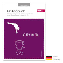 Brillenputztuch mit Designmotiv Sprüche No Risk